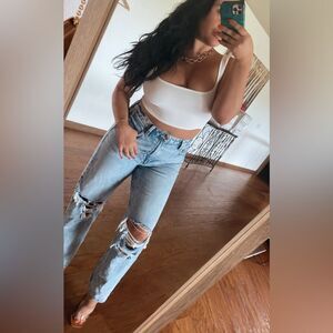 Simple white crop top